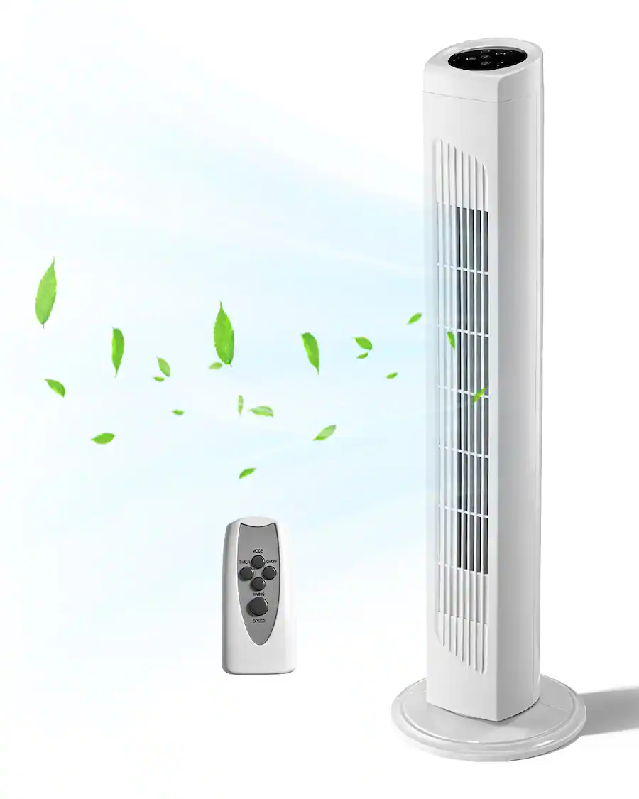 Winado 32 inch Bladeless Tower Fan, Portable Floor Fan with Remote ...