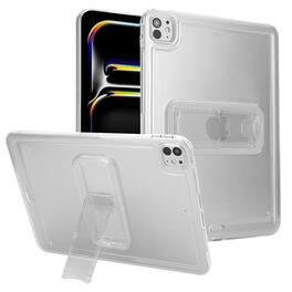 Dteck - Shockproof Matte Case for Apple iPad Pro (M4) 11" 2024, Rugged Slim Protective Cover with Kickstand and Raised Edges - Clear
