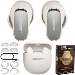 Bundle - Bose - QuietComfort Ultra Earbuds 2nd Gen Wireless ANC + 26-Month Extended Warranty Protection - White Smoke