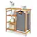 Front. Costway - Laundry Hamper Basket Table Bamboo w/Storage Shelves and Sliding Bag - Natural.