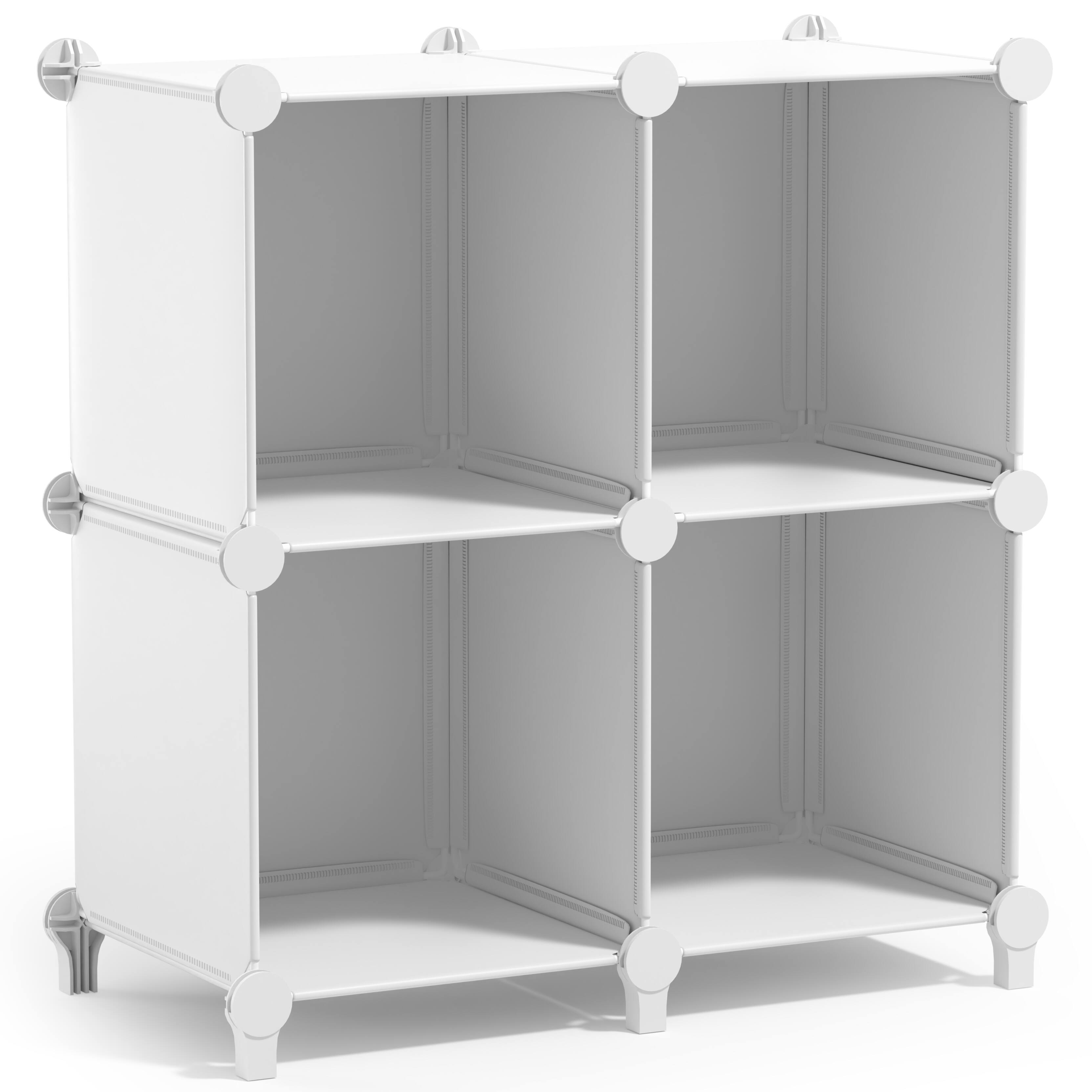 Angle. Sorbus - Sorbus 4 Cube Storage Organizer –Waterproof Cubby Shelf - Closet, Toys, Books, Shoes, Décor –Bedroom, Living Room, Kids - White.