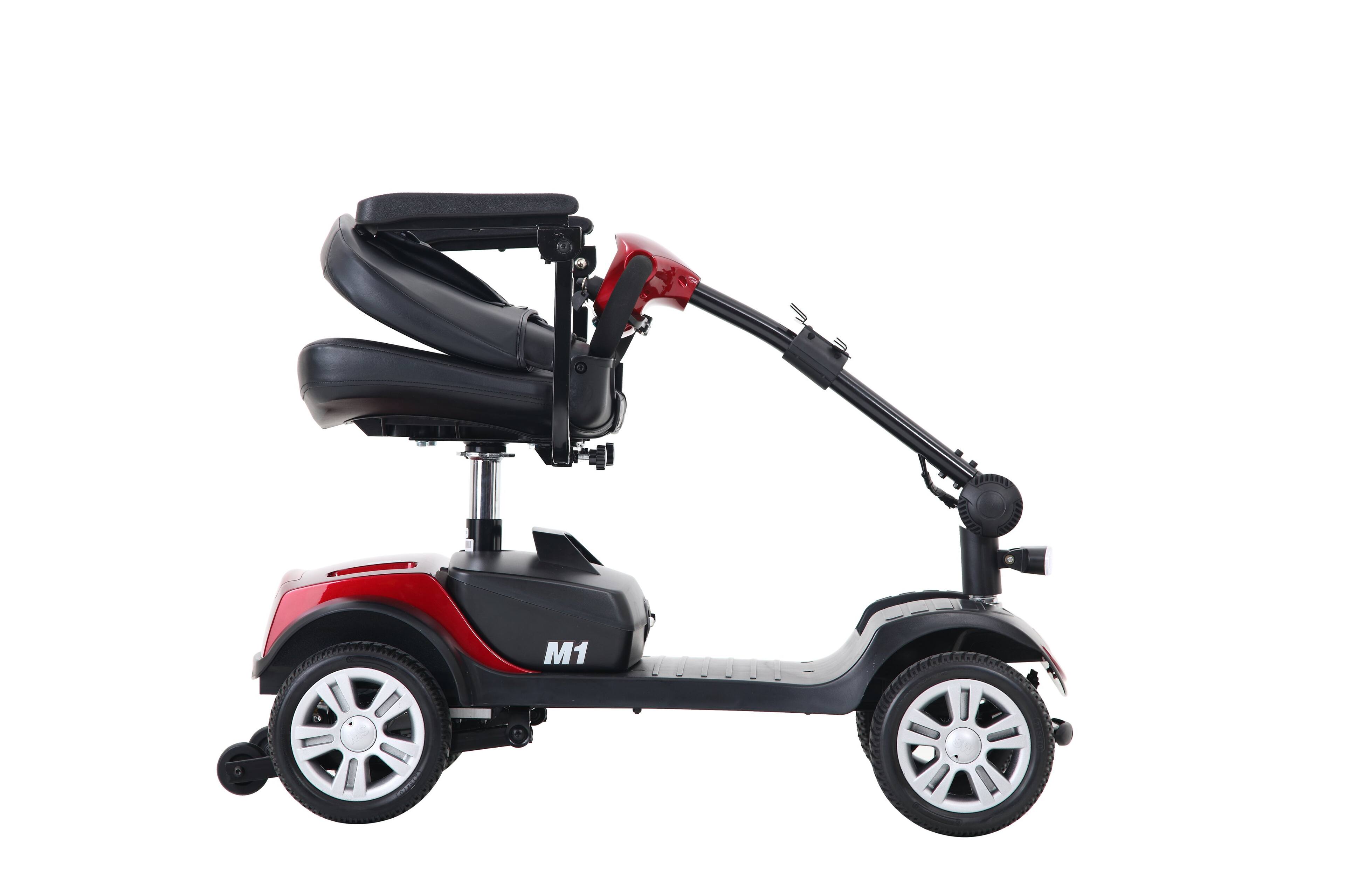 Alt View 1. Loheer - Loheer 4 Wheel Compact Travel Mobility Scooter 300W Motor 300lbs Capacity Red - Red.