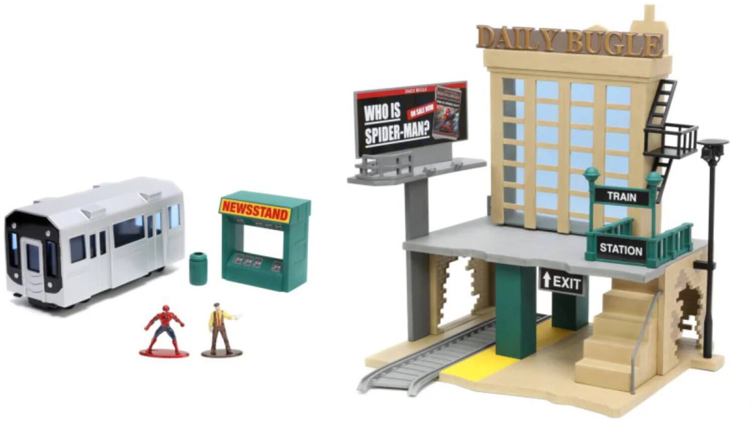 DAILY BUGLE, WHO IS SPIDER-MAN?, NEWSSTAND, TRAIN STATION, EXIT