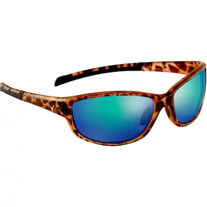 Front. Callaway - Callaway Golf Polarized Golf Sunglasses - Harrier - Leopard/Gray/Green Flash Mirror - Leopard,Gray,Green.
