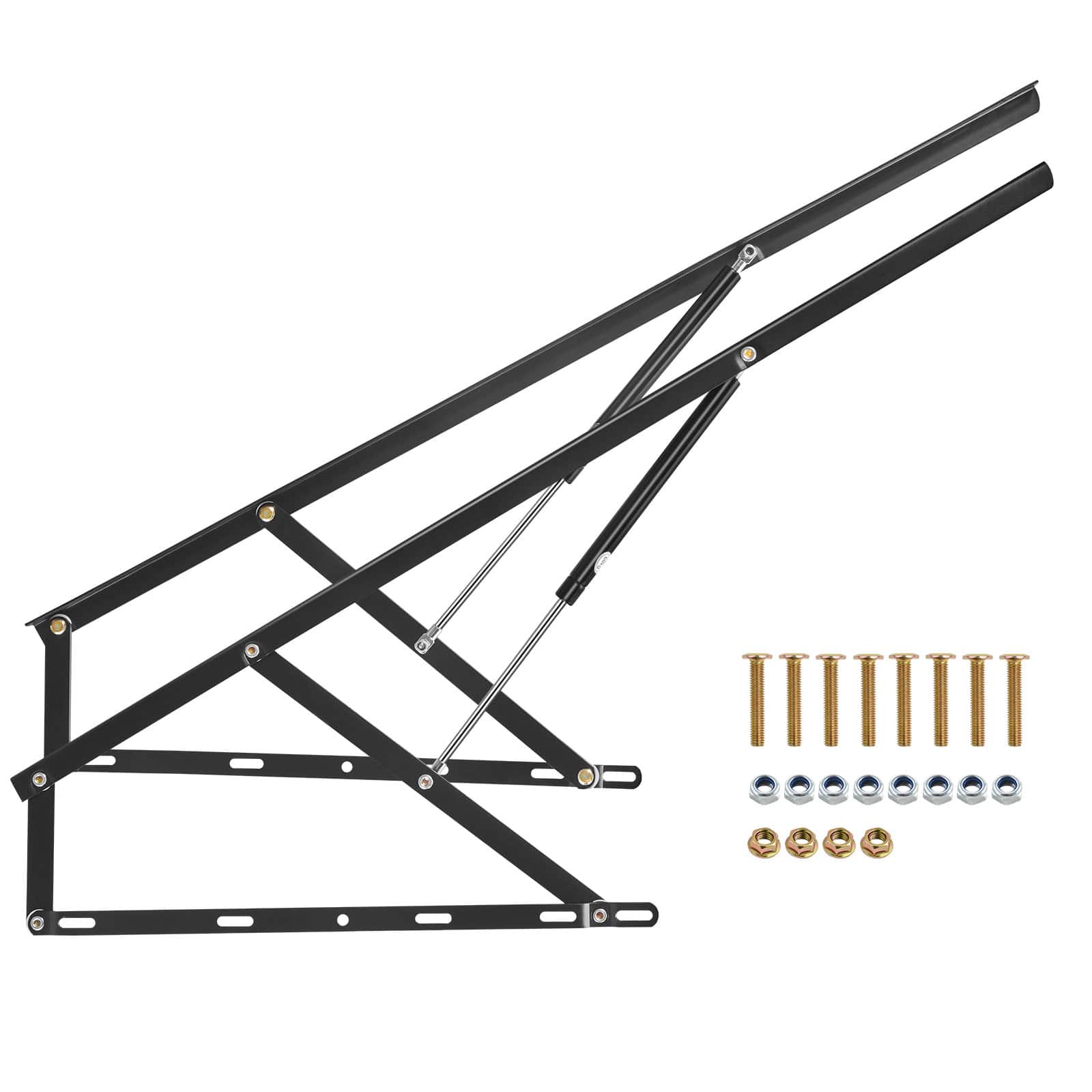 Front. VEVOR - Bed Lift, 59x71 in Compatible Bed Size 154 lbs Load Bearing, DIY Wall Bed Mechanical Hardware Kit Vertical Deluxe - Black.