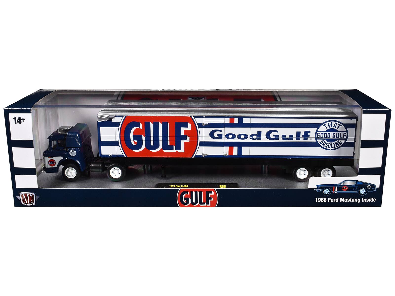 14+ GMLF THAT GULF Good Gulf GOOD GULF GASOLINE M2 1978 Ford C-B00 RB8 GULF 1968 Ford Mustang Inside