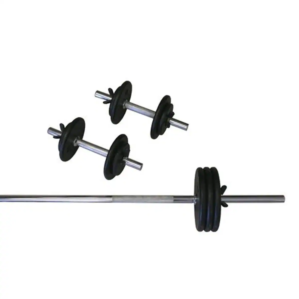 Front. Amber Sporting Goods - 160-Pound Standard Weight Set - Black.