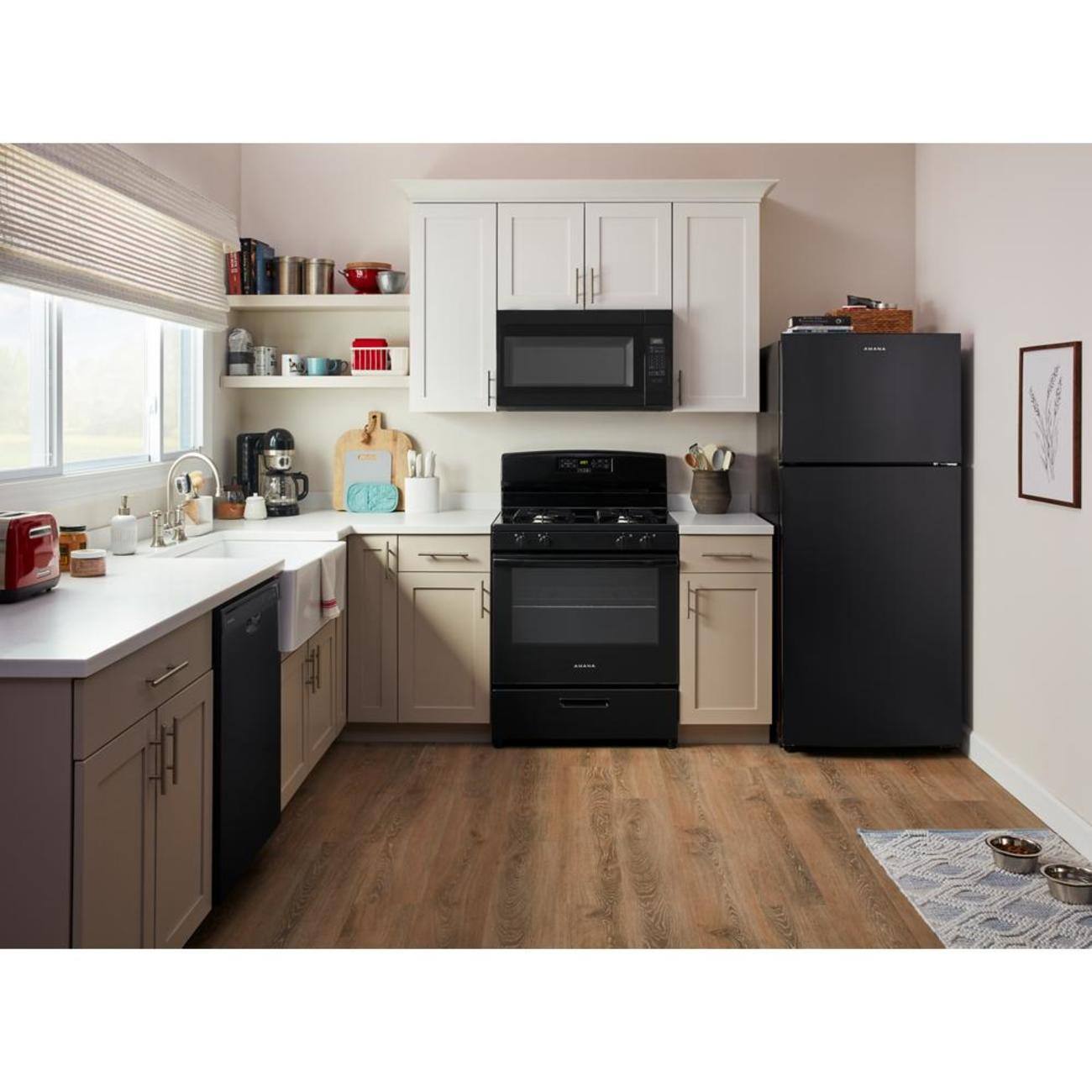 Alt View 1. Amana - 30 in. Wide 19 cu. ft. Garage Ready Top-Freezer Refrigerator and - Black.