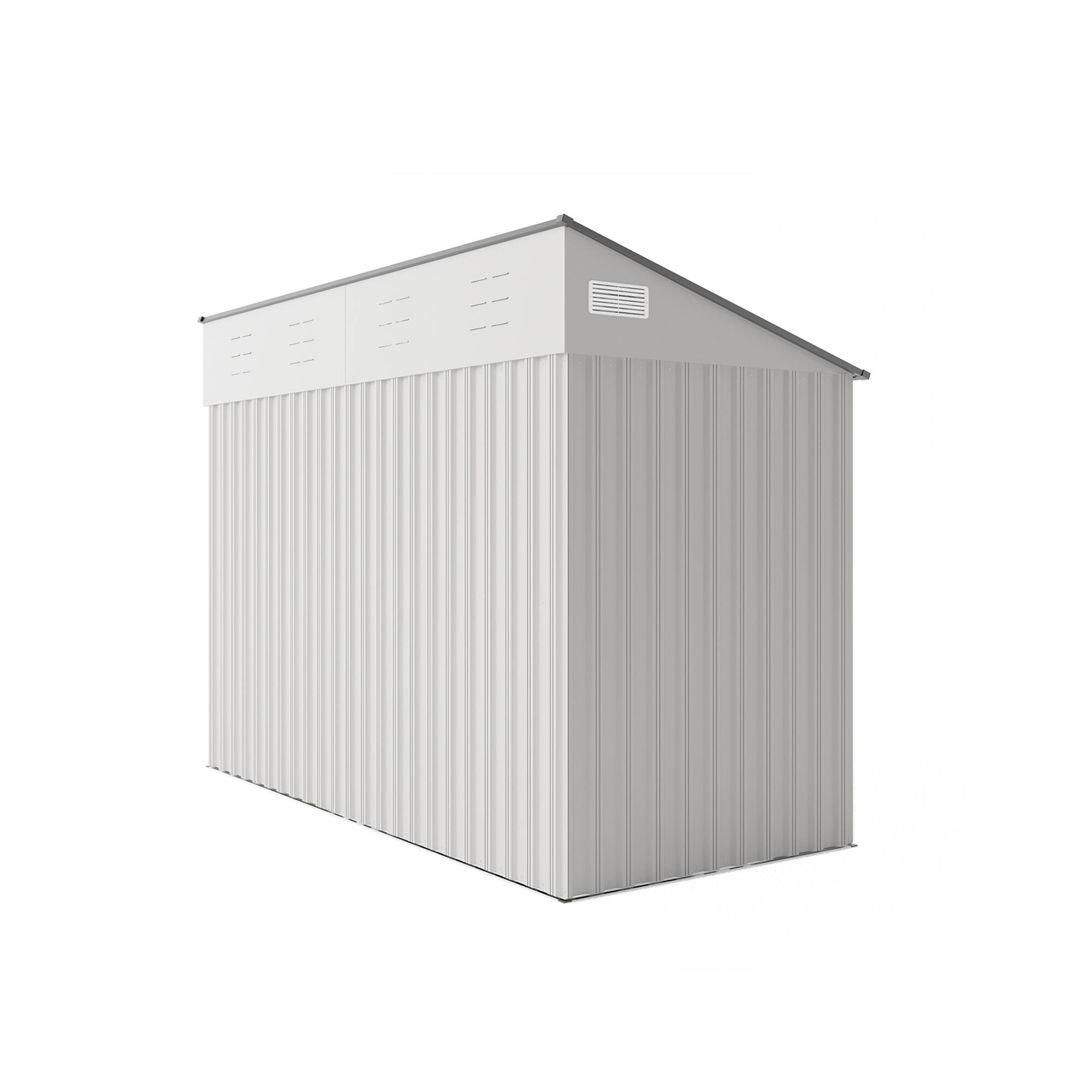 Alt View 10. Loheer - Loheer 4x8 Metal Storage Shed White Backyard Garden Tool Shed Single Door Waterproof Outdoor Shed.