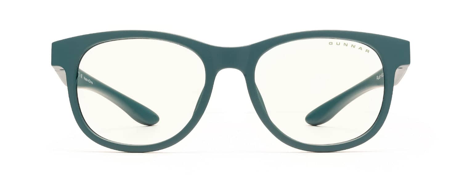 GUNNAR - Computer Glasses - Rush Kids Small, Clear Lens - Blue Light Blocking, Relieve Dry Eye, Anti Glare - Teal