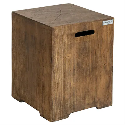 Front. Mondawe - 16 Inch Outdoor Hideaway Table Cover for Standard 20 LBS Propane Tank - Brown.