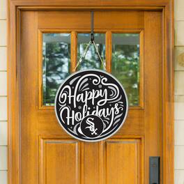 Evergreen Enterprises - Chicago White Sox 18" Happy Holidays Wooden Round Door Sign - Multicolor