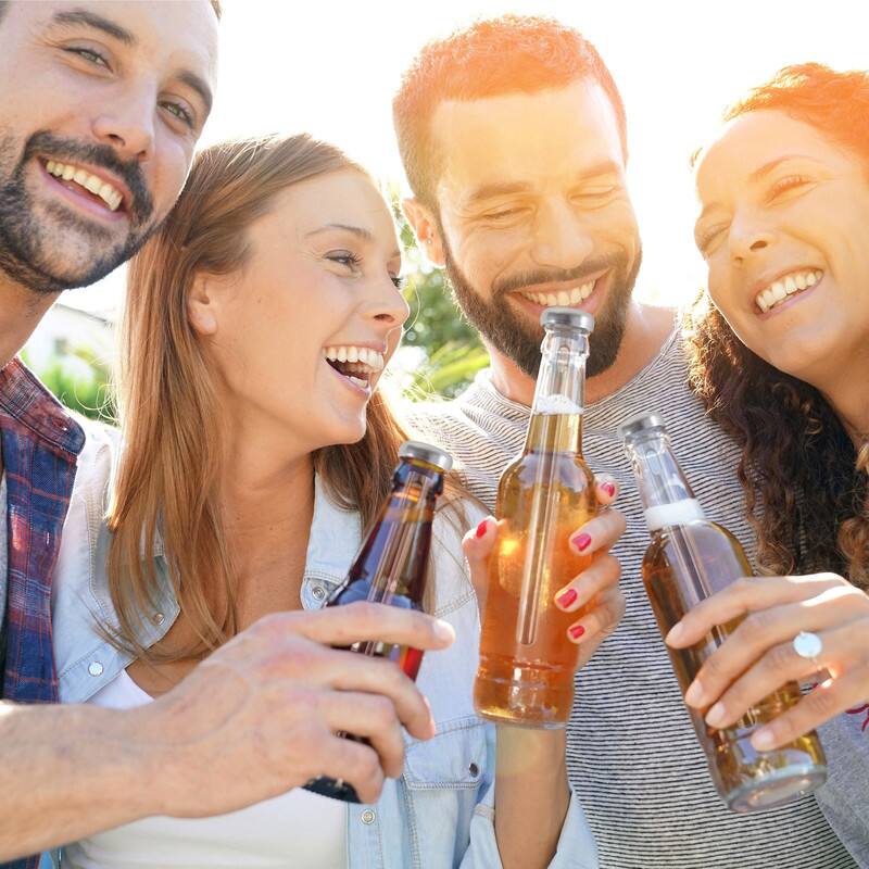 Angle. Kitchen + Home - Stainless Steel Beer Bottle Chill Sticks - 4 Pack - silver.