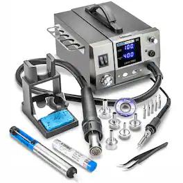 X-Tronic - 4040-PRO-X 700 W Hot Air Rework Soldering Iron Station • C/F, 0-30 Min Sleep, Auto Cool Down & More - White