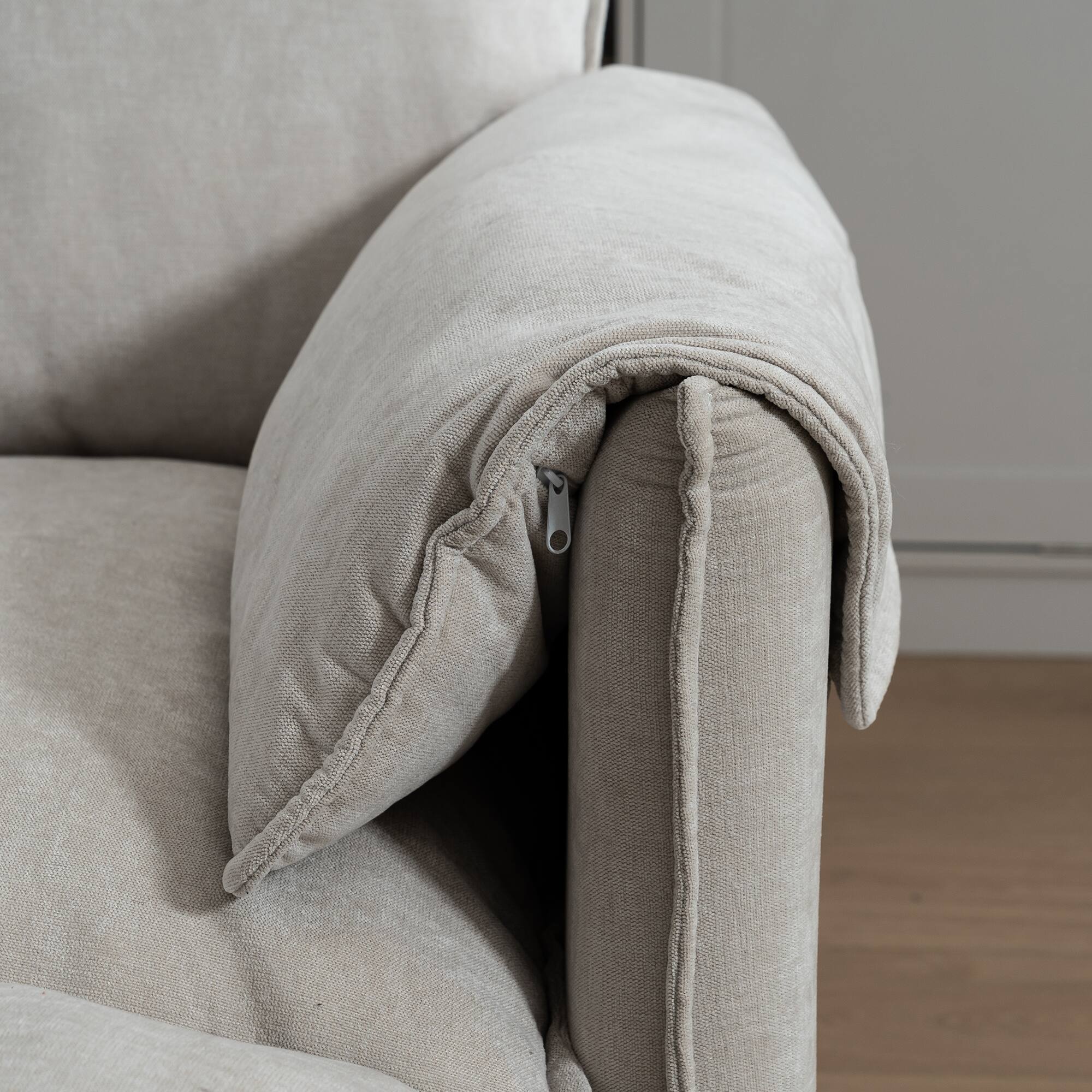 Alt View 2. Tiramisubest - Convertible U-Shaped Sofa with Storage Footstools,2-Seater Combination Sofa for Living Room/Bedroom/Office,Beige - Beige.