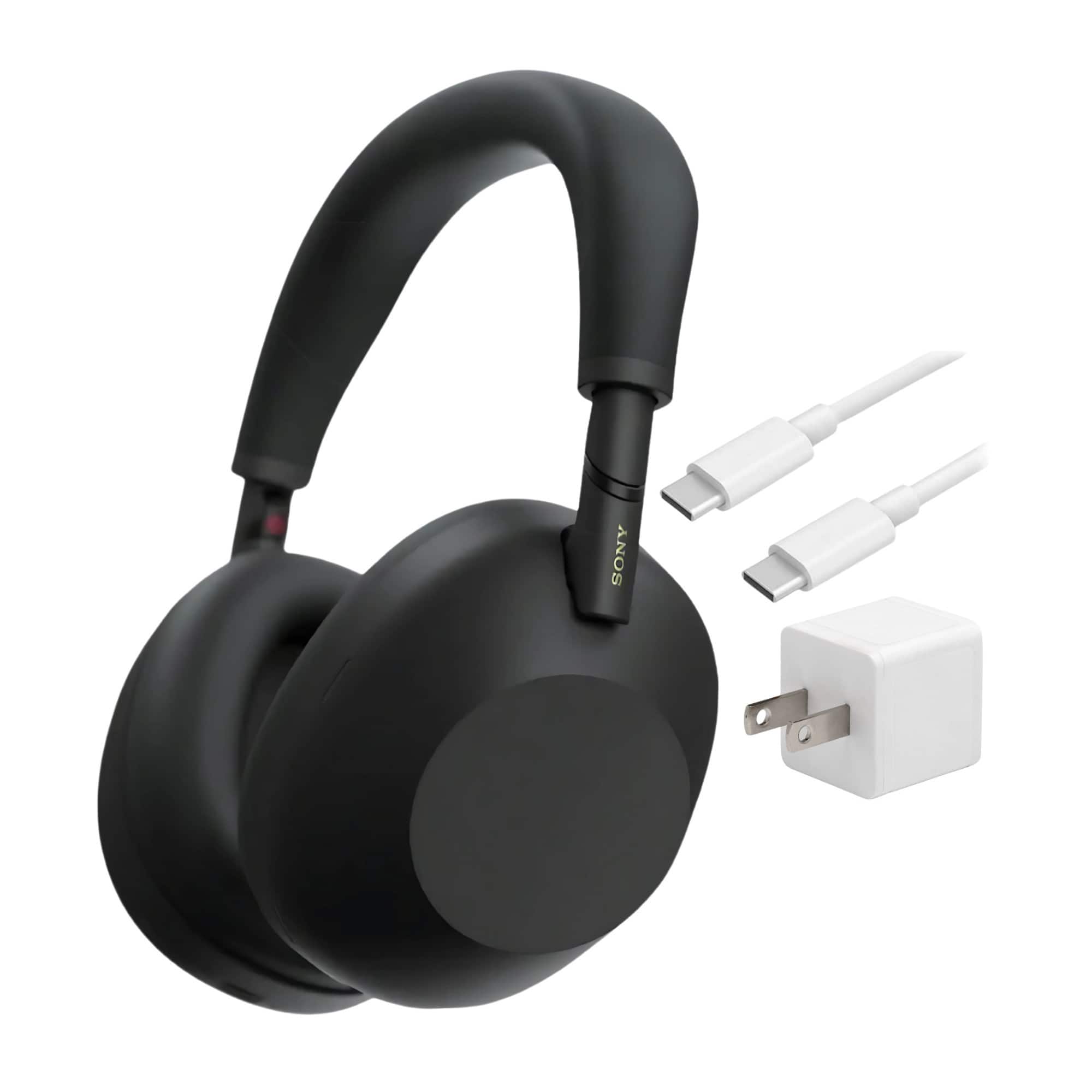 Sony - WH-1000XM6 Wireless Noise-Canceling Headphones and Accessory Bundle (Black) - Black/Black