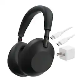 Sony - WH-1000XM6 Wireless Noise-Canceling Headphones and Accessory Bundle (Black) - Black/Black