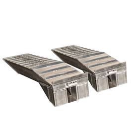 Titan Ramps - Aluminum Semi Truck Riser Ramps with 20,000 Pound Capacity, Silver