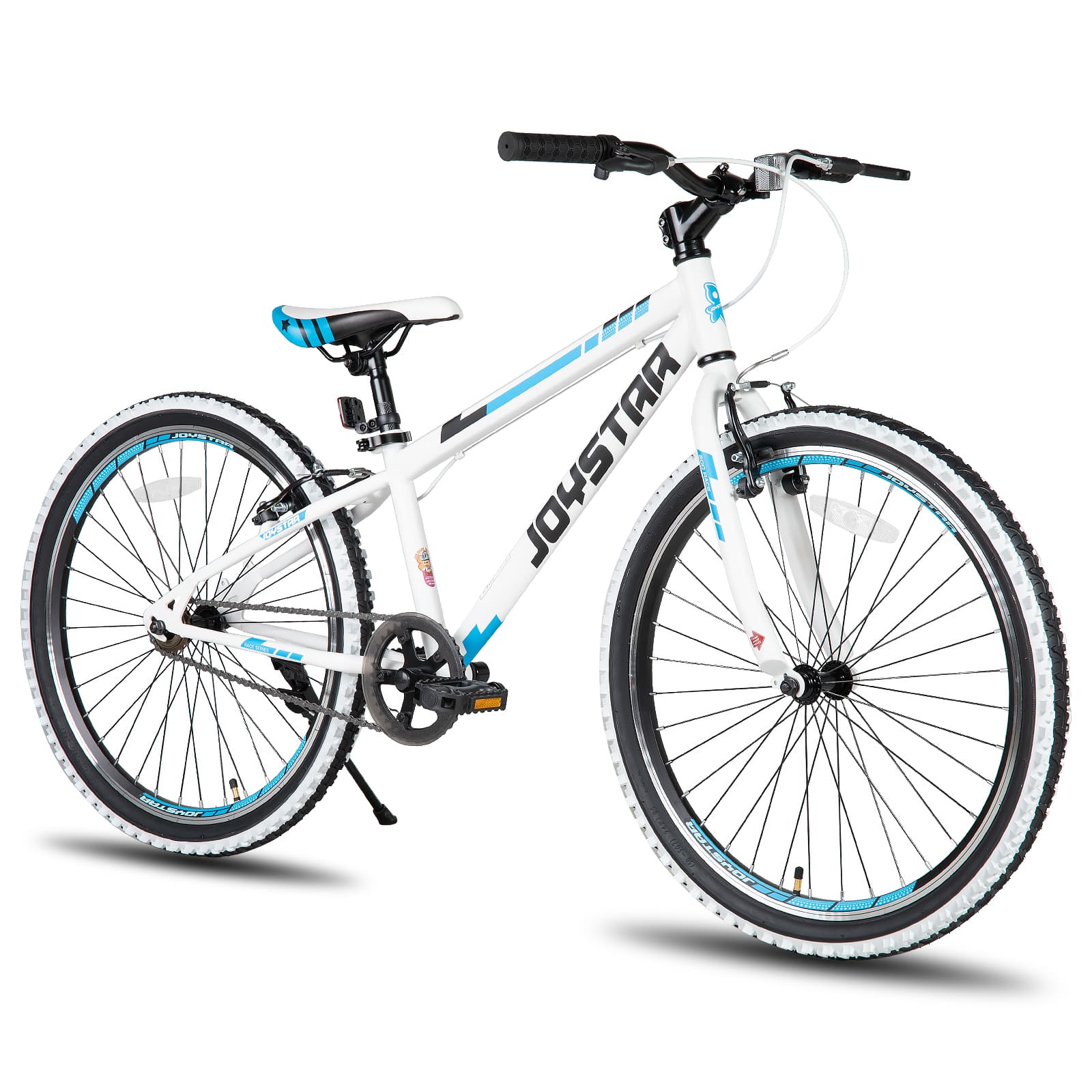 JOYSTAR - Lubbock 24 Inch Kids Bike with 1-Speed, Hardtail Mountain Bike for Kids Ages 9-12 MTB for Boys Girls - White