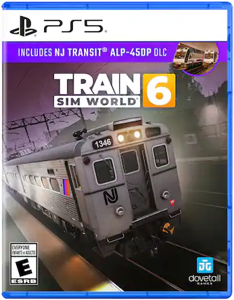 PS5 R
INCLUDES NJ TRANSIT® ALP-45DP DLC
TRAIN SIM WORLD 6
1346
25K
EVERYONE ENFANTS et ADULTES E
ESRB
dovetail GAMES - E (Everyone)