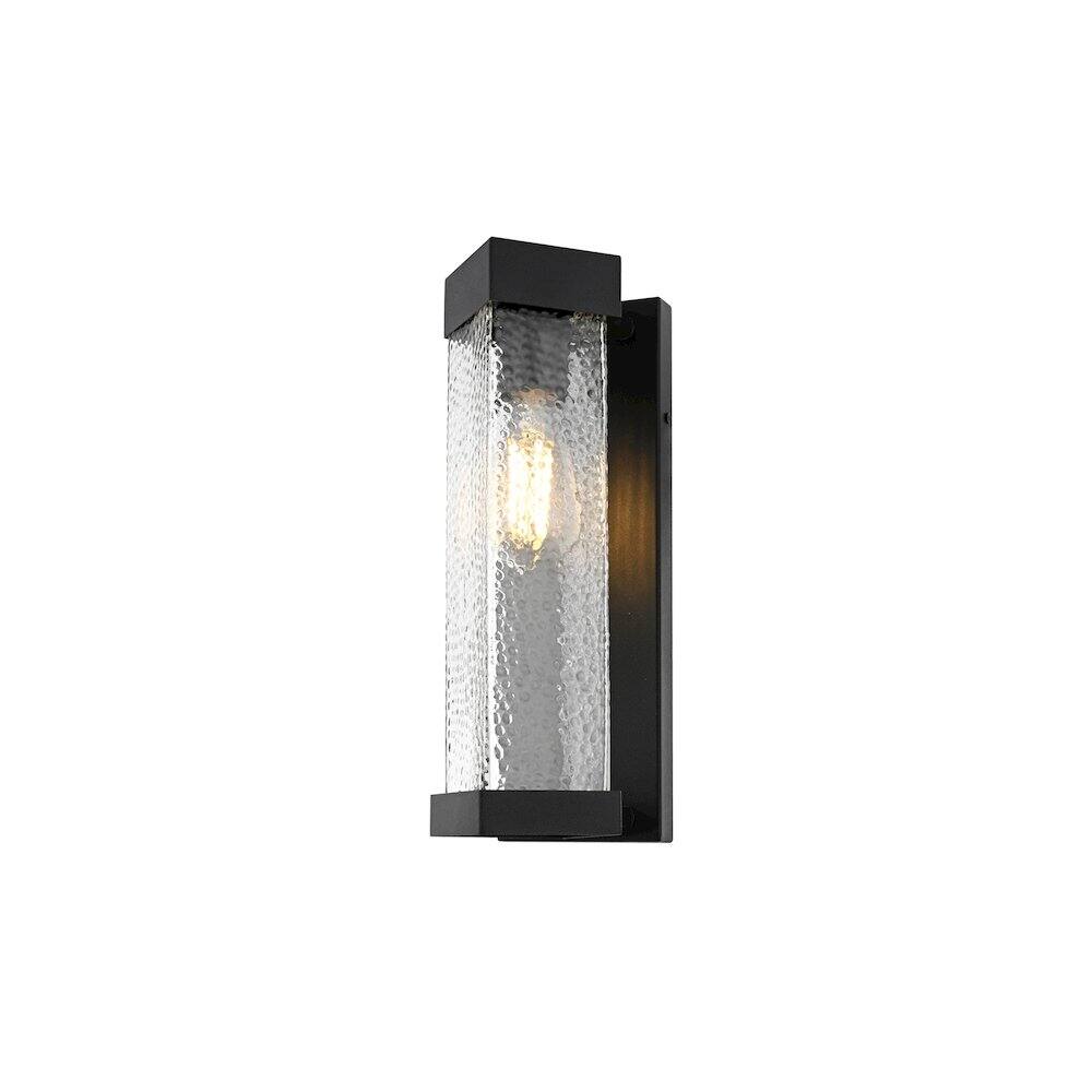 Left. Elegant Lighting - Swain 7 inch Outdoor Pendant in Black - Black.