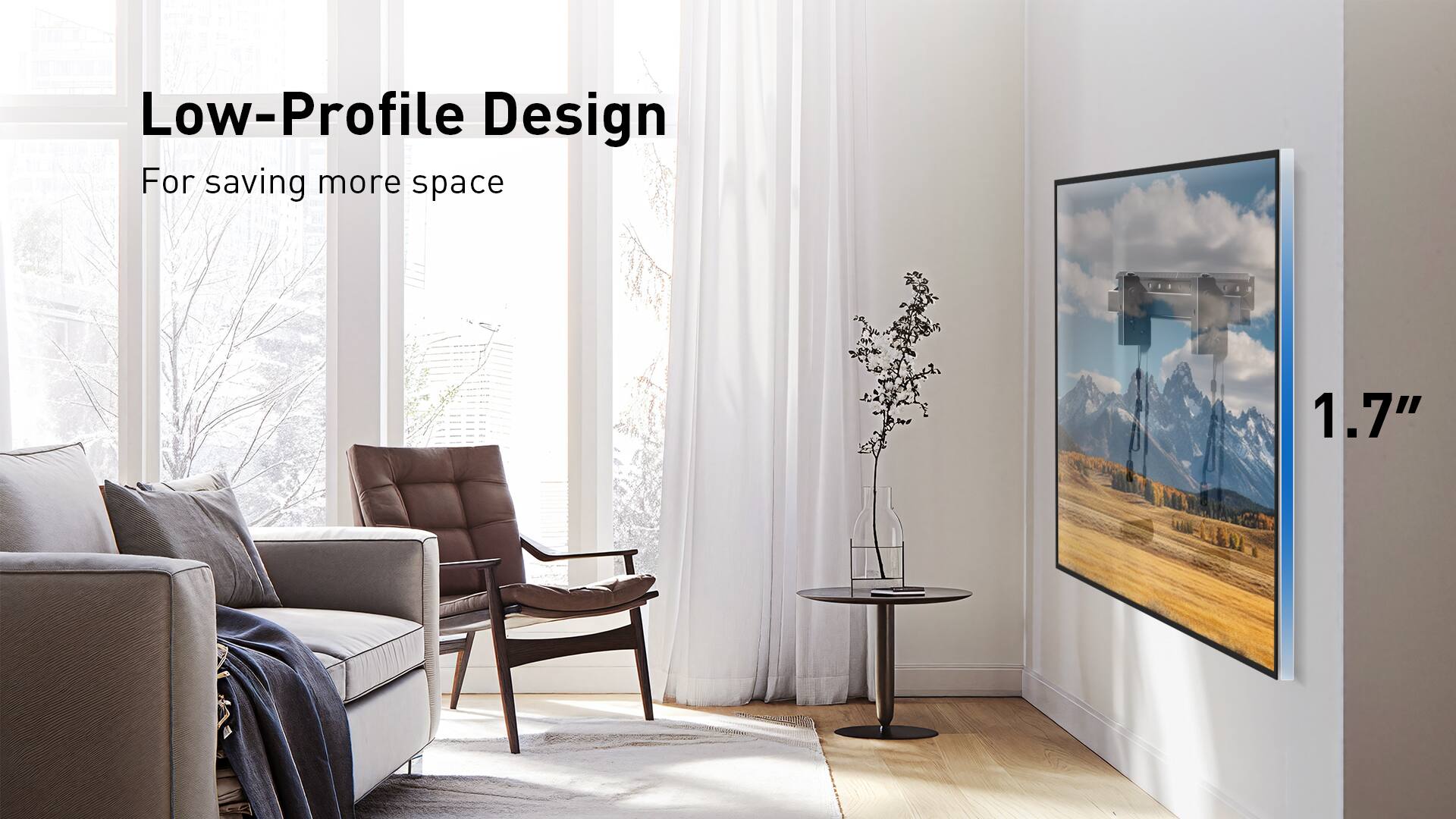 Low-Profile Design For saving more space 1.7"