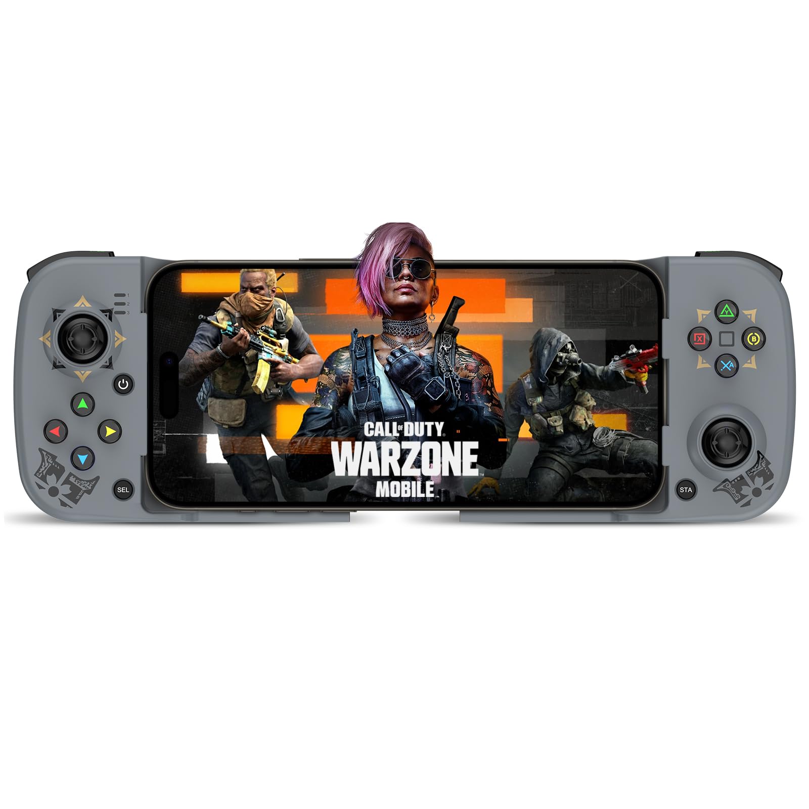 Dazzling Pops - phone controller for iphone android support case mobile gaming with design gamepad cloud ps remote play - Gray