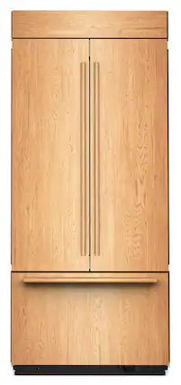 Front. KitchenAid - 36" wide 20.8 cu. ft. Built-In Panel-Ready (not included) French Door Bottom Mount Refrigerator with Platinum Interior - Panel Ready.