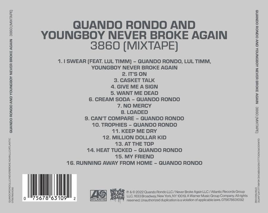Quando Rondo Cd Quando Rondo / Youngboy Never Broke Again 3860 (Mixtape) COMPACT DISCS ...