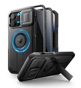 Dexnor - Case for iPhone 14 Pro Max with Privacy Screen Protector Compatible with MagSafe Rugged Bumper Case Protective Cover - Privacy Black