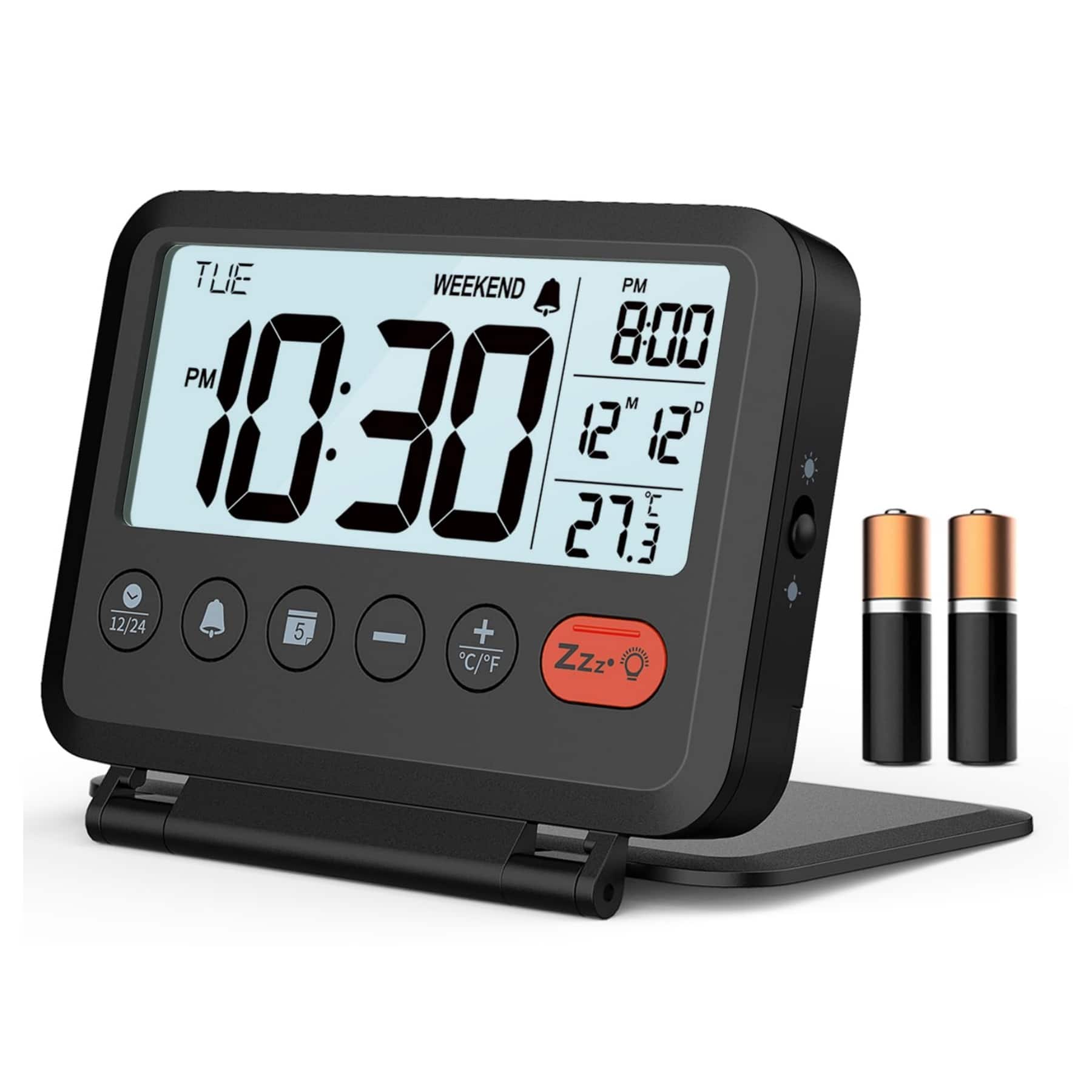 Dazzed Corner - Digital Travel Alarm Clock, Battery Included - Black
