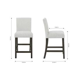 New Classic Furniture - Carissa Wood Counter Chair in Stone (Set of 2) - Espresso/Gray