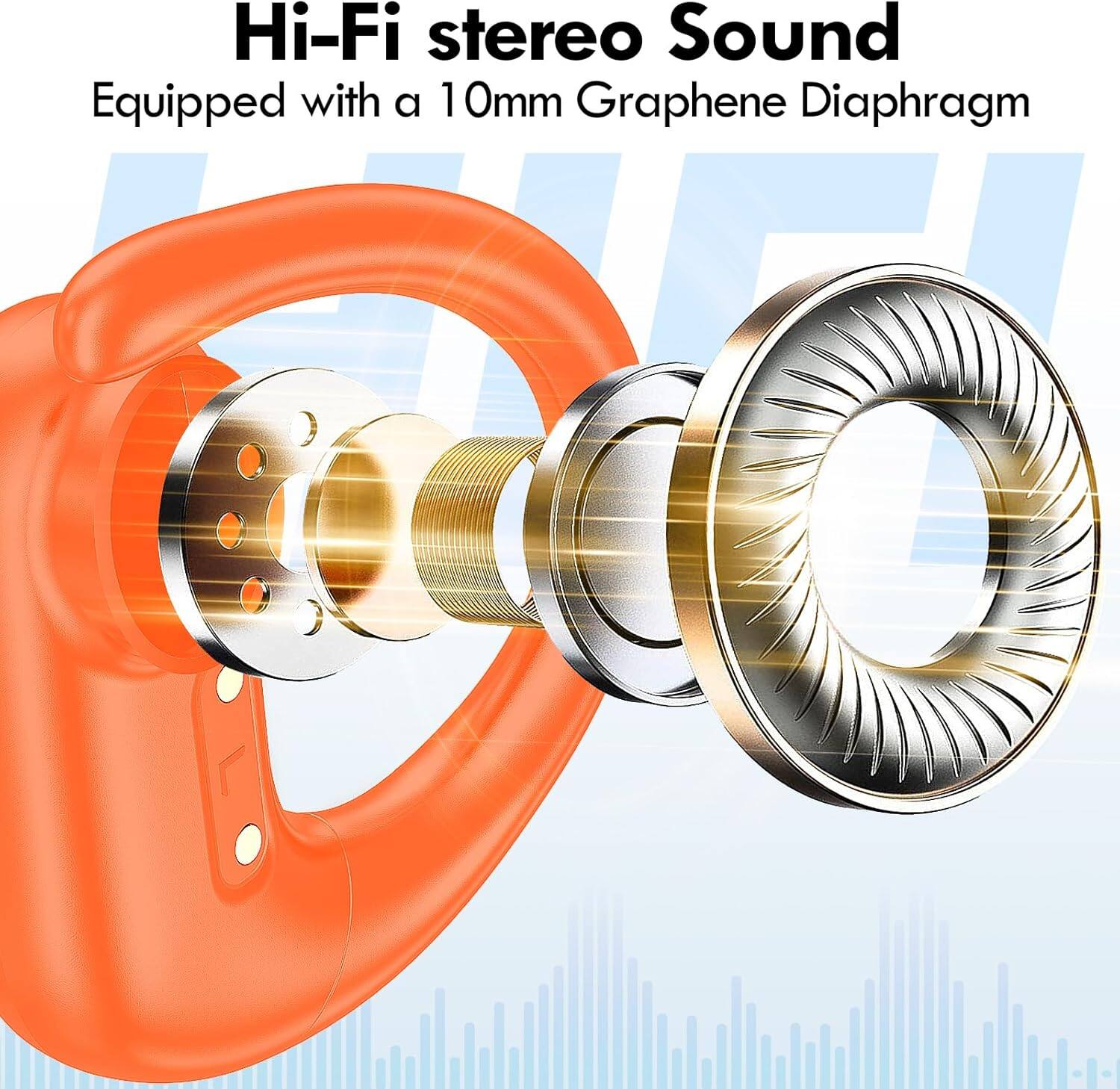 Hi-Fi stereo Sound  
Equipped with a 10mm Graphene Diaphragm