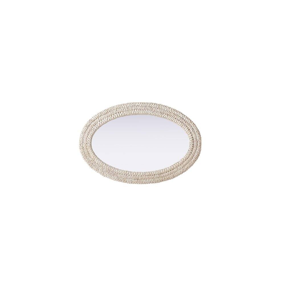 Alt View 3. Elegant Decor - Oval Cornhusk Mirror 24x36 in Linen White - Linen White.