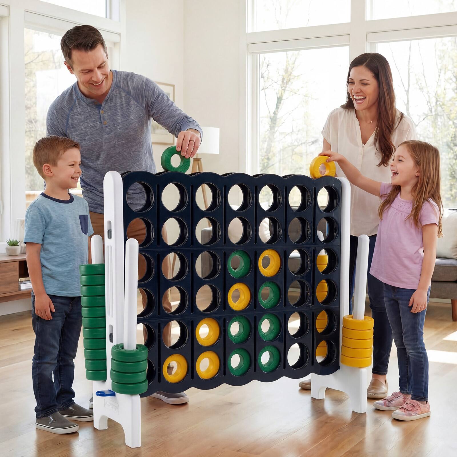 Alt View 1. Costway - Costway Jumbo 4-to-Score 4 in A Row Giant Game Set Outdoor Indoor Kids Adults Family Fun - Navy.