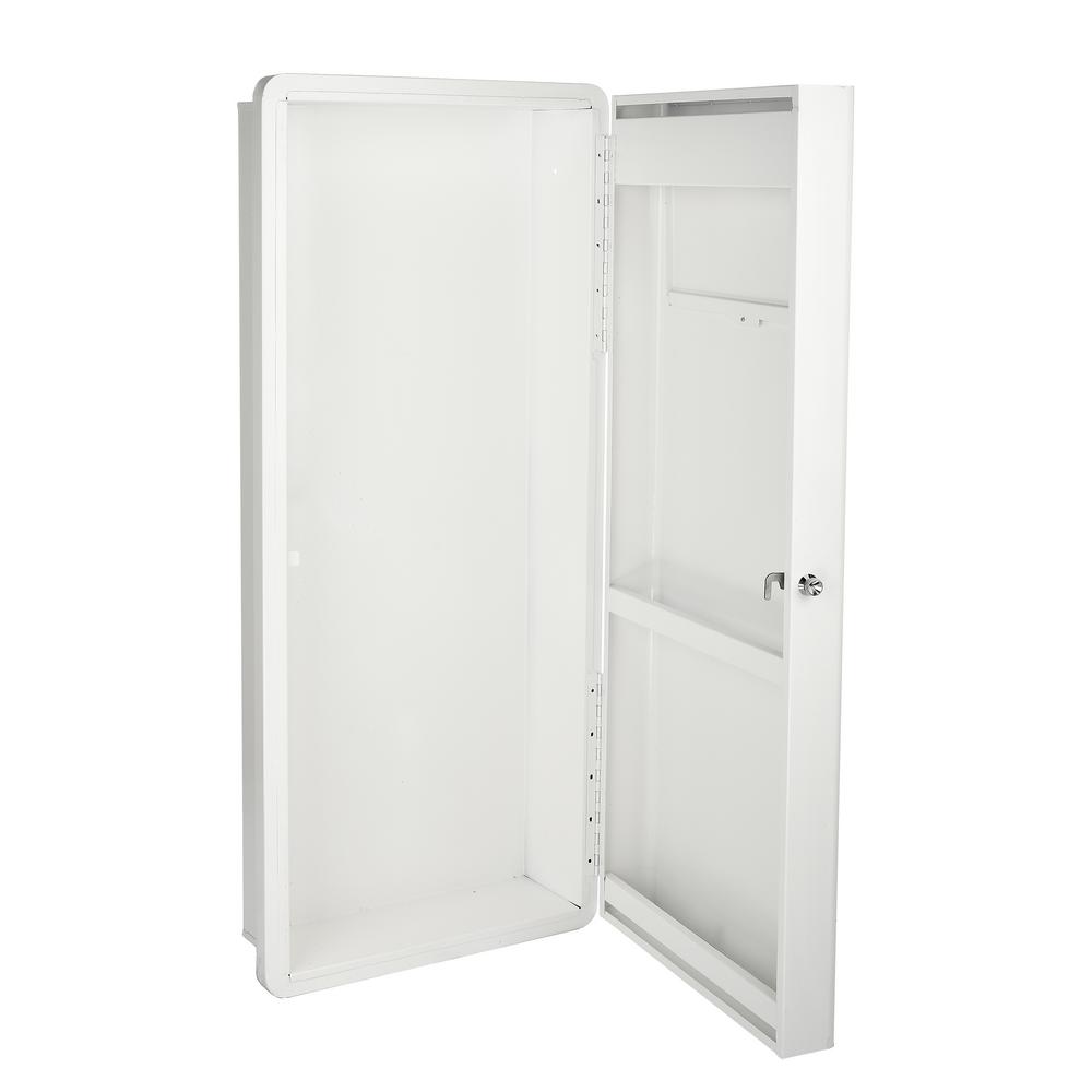 Left. AdirHome - Laundry Hamper Cabinet, Steel, Recessed Wall-Mount Laundry Hamper - White.