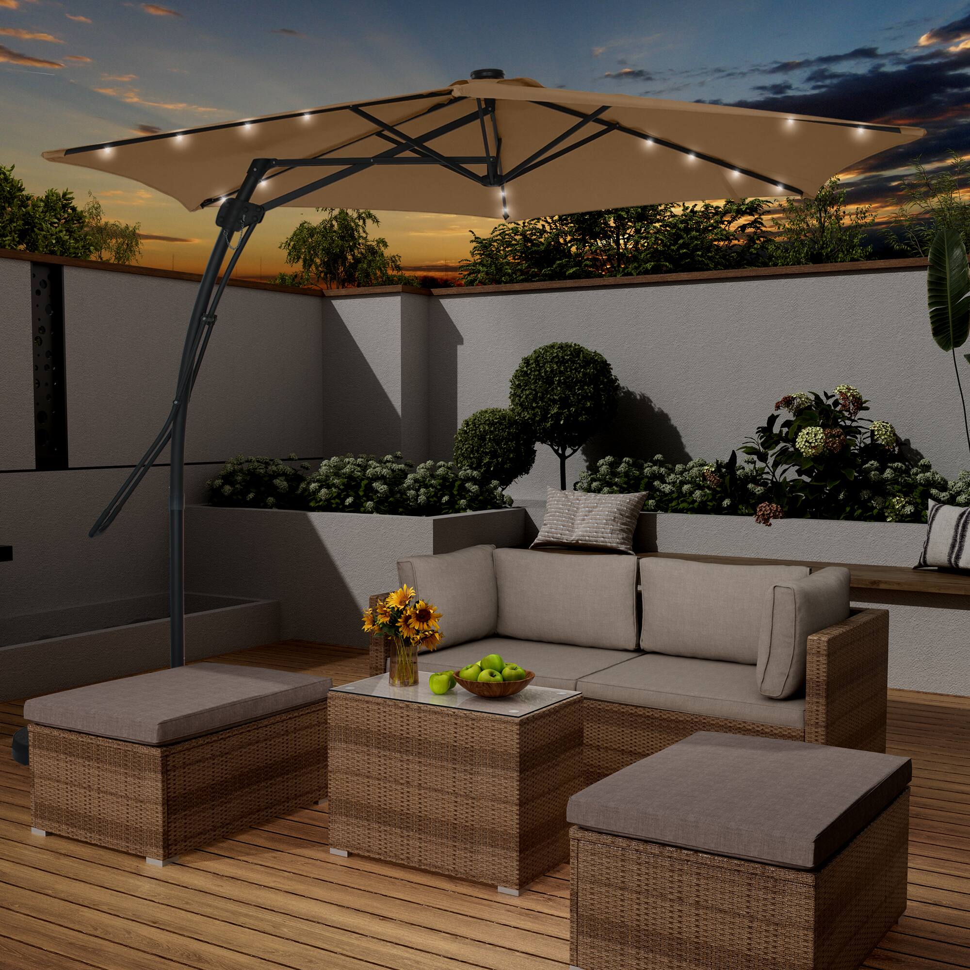 Alt View 3. Boyel Living - 10ft Outdoor Patio Cantilever Umbrella with Waterproof and UV Resistant.