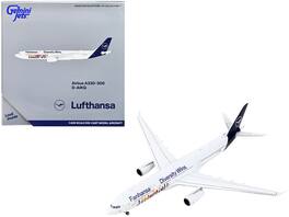 GeminiJets - Airbus A330-300 Commercial Aircraft Lufthansa - Fanhansa Diversity Wins White with Blue Tail 1/400 & Airplane - White , Blue