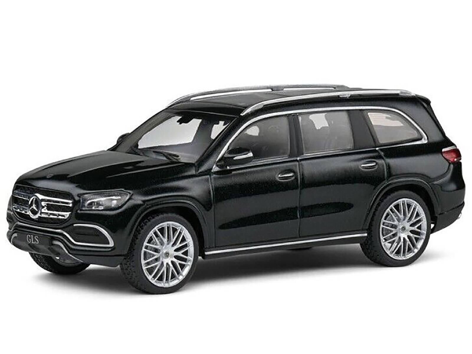 Left. Solido - 2020 Mercedes-Benz GLS Dark Green Metallic with AMG Wheels and Sunroof 1/43 Diecast Model Car by Solido - Dark Green Metallic.