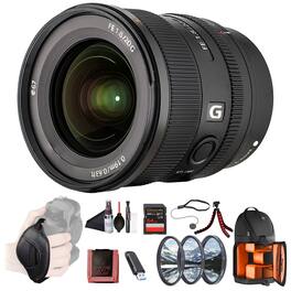 Bundle - Sony - FE 20mm f/1.8 G Lens (SEL20F18G) + 64GB Memory Card + More - Black