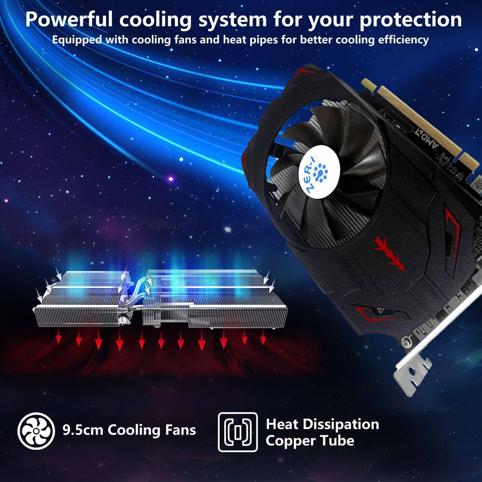 Powerful cooling system for your protection  
Equipped with cooling fans and heat pipes for better cooling efficiency  

9.5cm Cooling Fans  
Heat Dissipation Copper Tube