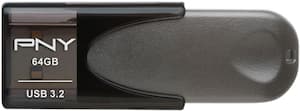 PNY - Elite Turbo Attache 4 64GB USB 3.0 Type A Flash Drive - Black/Gray - Front_Zoom
