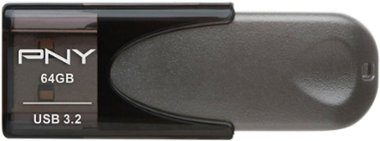 PNY - 64GB Turbo Attache 4 USB 3.0 Flash Drive - Black - Front_Zoom
