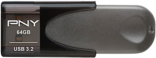 Front Zoom. PNY - Elite Turbo Attache 4 64GB USB 3.2 Flash Drive - Black.