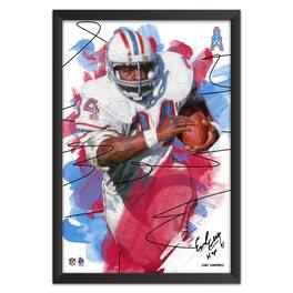 Sporticulture - Earl Campbell Tennessee Titans 14" x 20" Brush Stroke Player Framed Art Print - Multicolor