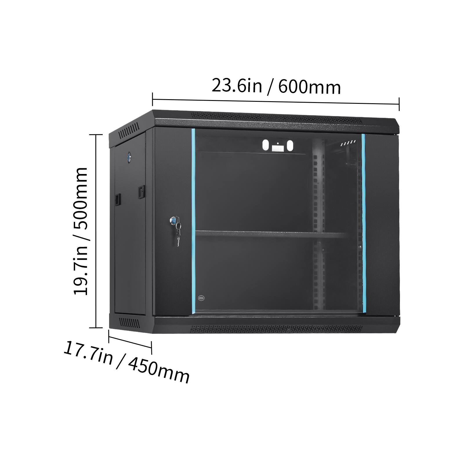 23.6in / 600mm  
19.7in / 500mm  
17.7in / 450mm
