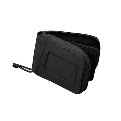 Front. ALPAKA - Zip ID Wallet with ID Window, RFID Protection, Holds 9 Cards, Zip-Around Closure, Gift-Ready Box - Black Axogrid 210D.