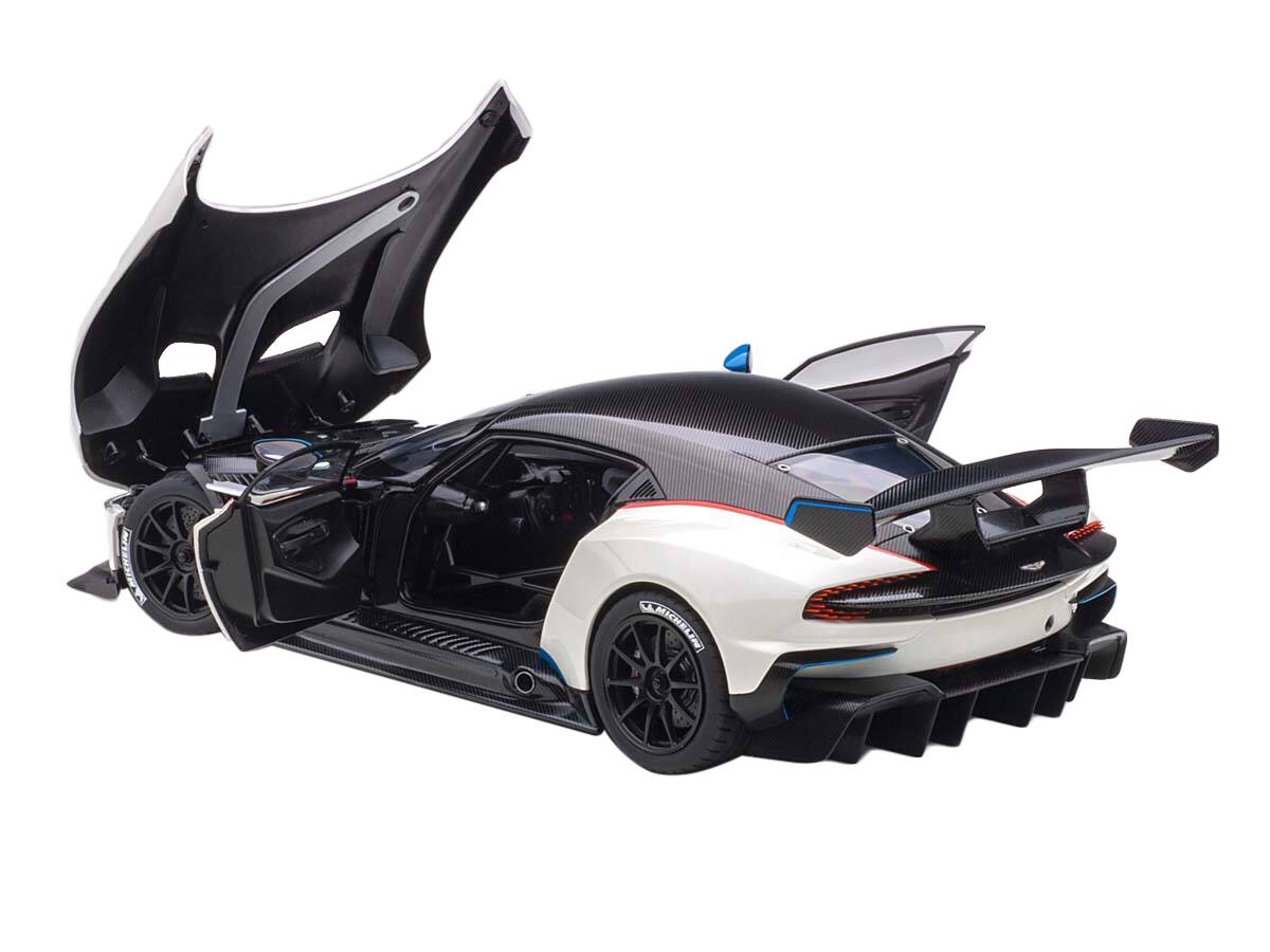 Alt View 1. Autoart - Aston Martin Vulcan Stratus White with Red and Blue Stripes 1/18 Model Car by Autoart.