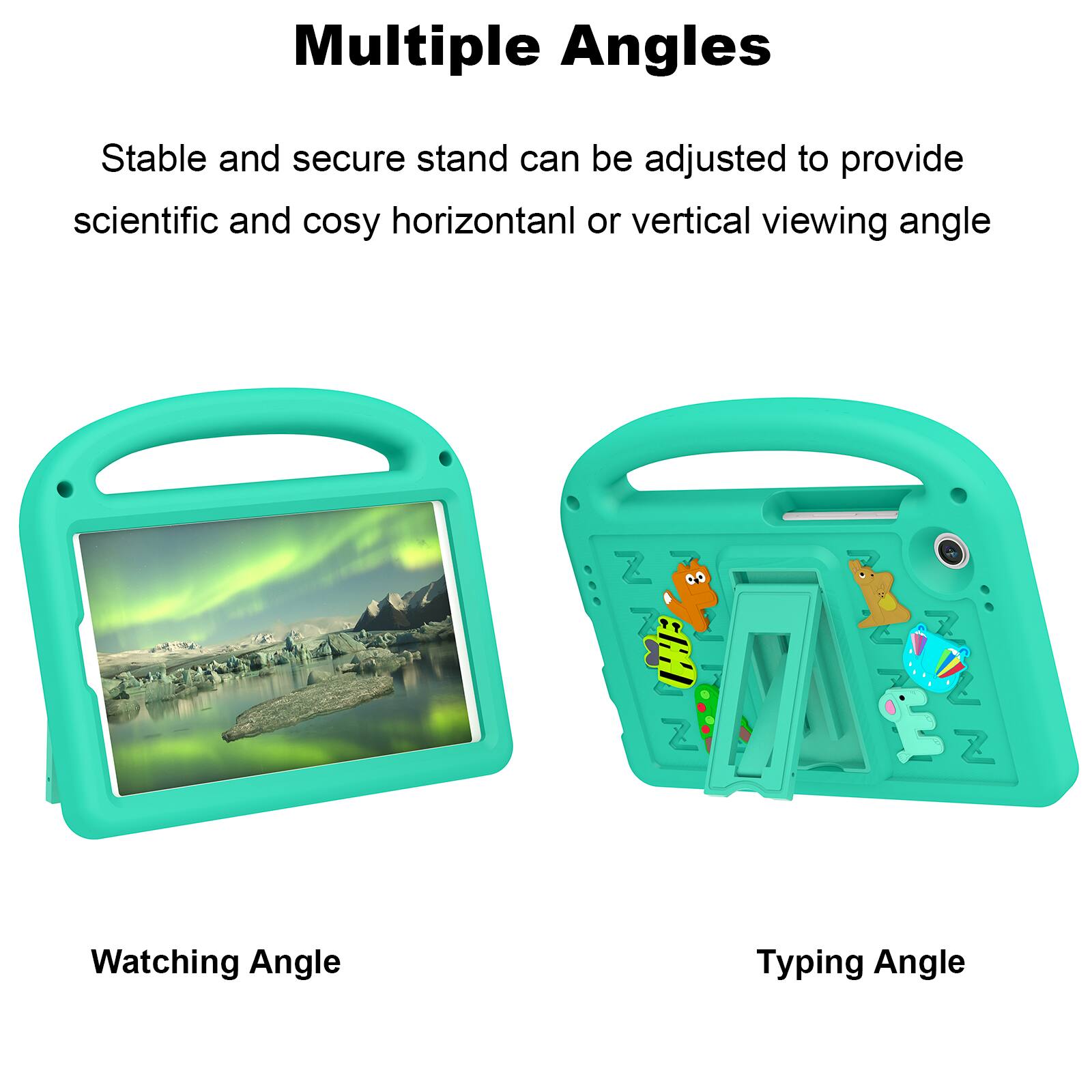 Multiple Angles

Stable and secure stand can be adjusted to provide scientific and cosy horizontal or vertical viewing angle

Watching Angle

Typing Angle