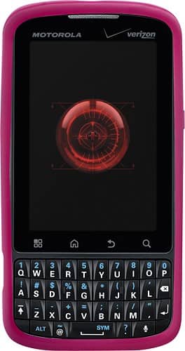 Front Standard. Xentris - Silicone Case for Motorola A957 DROID Pro Mobile Phones - Pink.